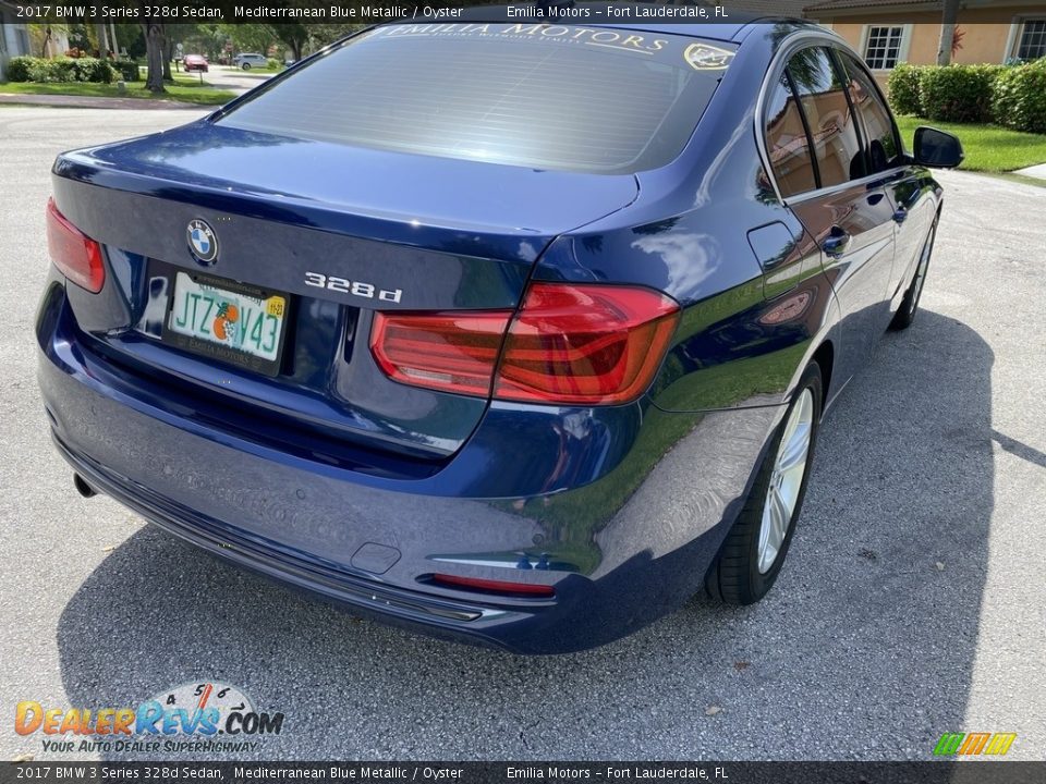 2017 BMW 3 Series 328d Sedan Mediterranean Blue Metallic / Oyster Photo #5