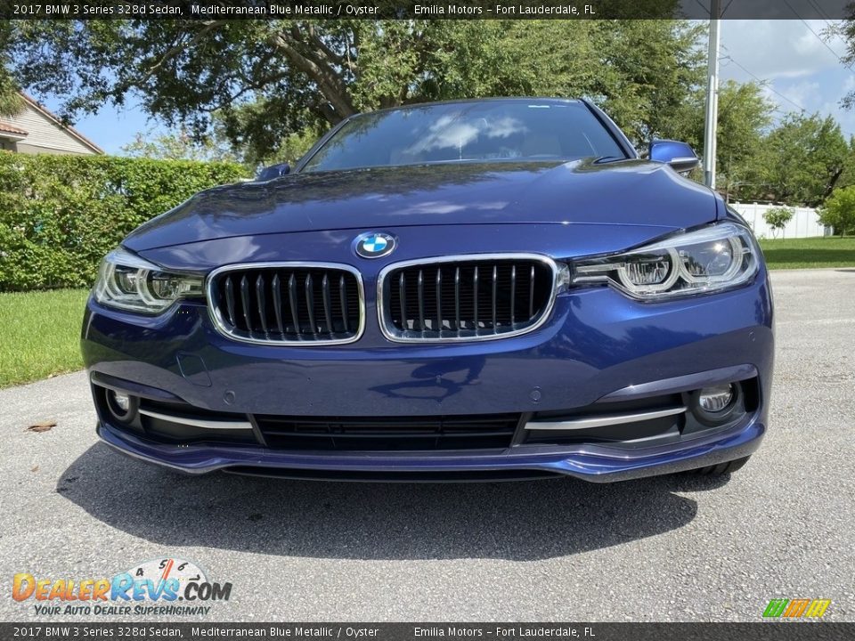 2017 BMW 3 Series 328d Sedan Mediterranean Blue Metallic / Oyster Photo #7