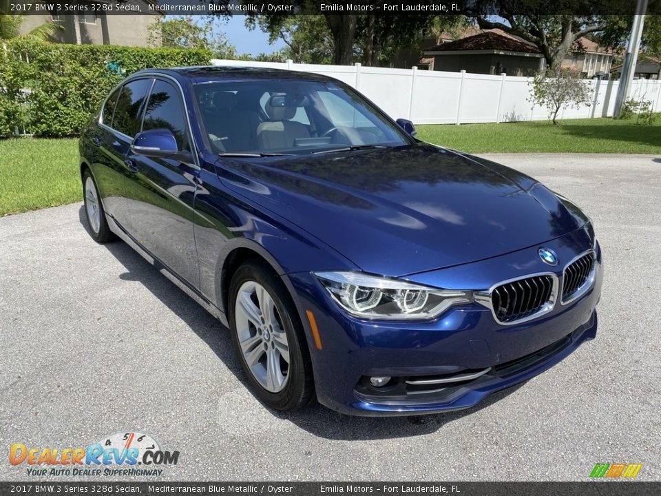 2017 BMW 3 Series 328d Sedan Mediterranean Blue Metallic / Oyster Photo #12