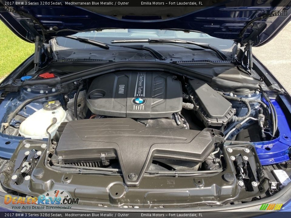 2017 BMW 3 Series 328d Sedan Mediterranean Blue Metallic / Oyster Photo #19