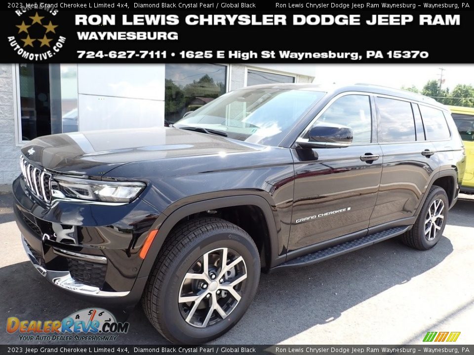 2023 Jeep Grand Cherokee L Limited 4x4 Diamond Black Crystal Pearl / Global Black Photo #1