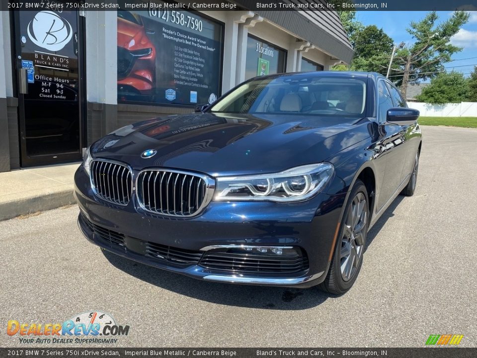 2017 BMW 7 Series 750i xDrive Sedan Imperial Blue Metallic / Canberra Beige Photo #2