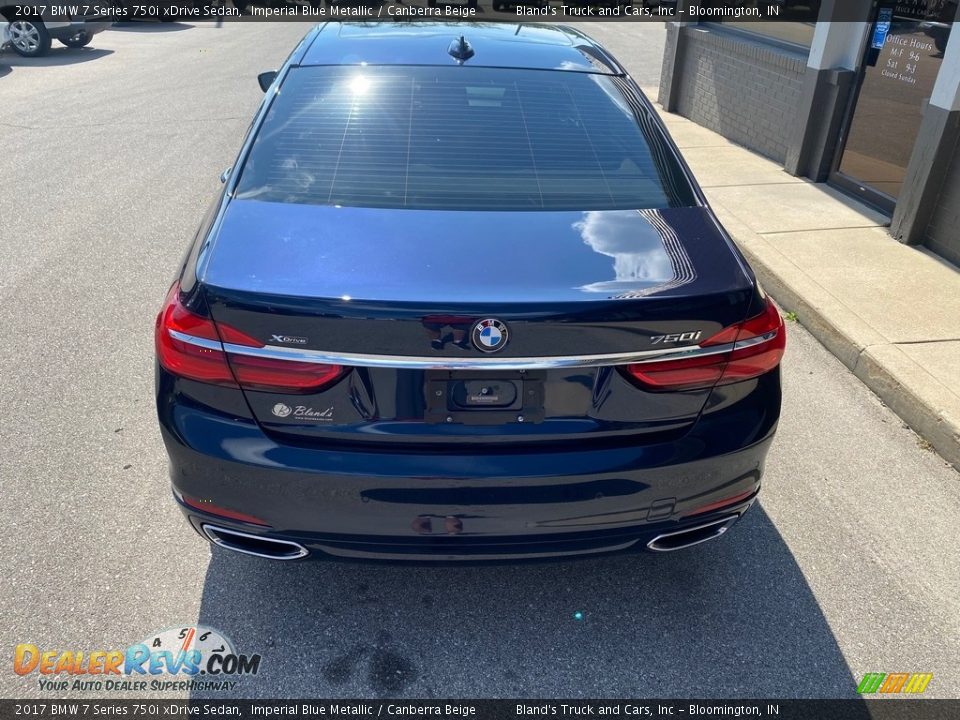2017 BMW 7 Series 750i xDrive Sedan Imperial Blue Metallic / Canberra Beige Photo #3