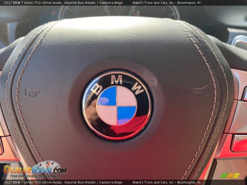 2017 BMW 7 Series 750i xDrive Sedan Imperial Blue Metallic / Canberra Beige Photo #16