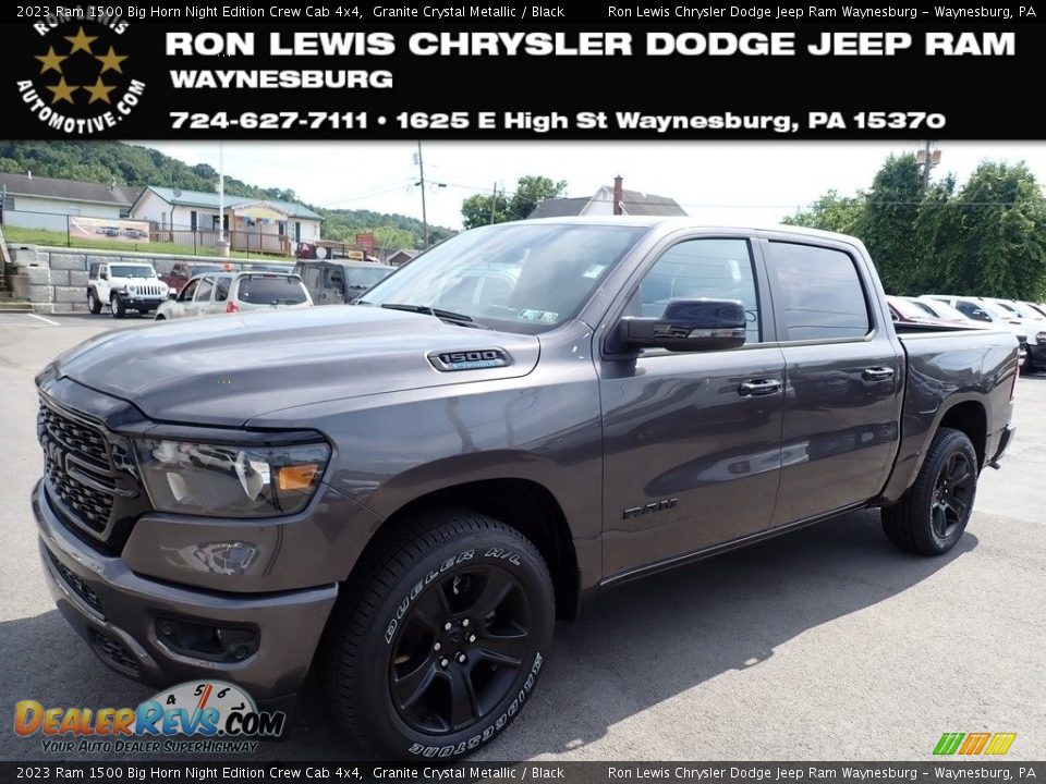 2023 Ram 1500 Big Horn Night Edition Crew Cab 4x4 Granite Crystal Metallic / Black Photo #1