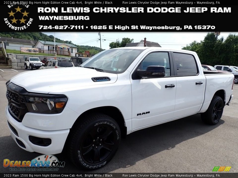 2023 Ram 1500 Big Horn Night Edition Crew Cab 4x4 Bright White / Black Photo #1