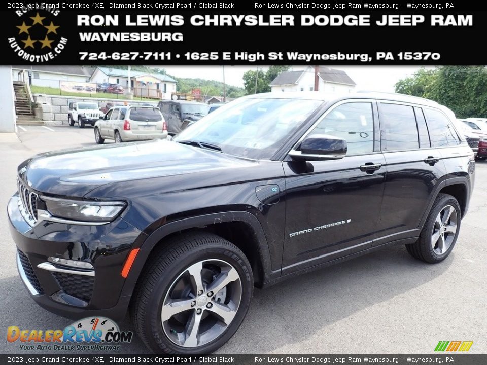 2023 Jeep Grand Cherokee 4XE Diamond Black Crystal Pearl / Global Black Photo #1