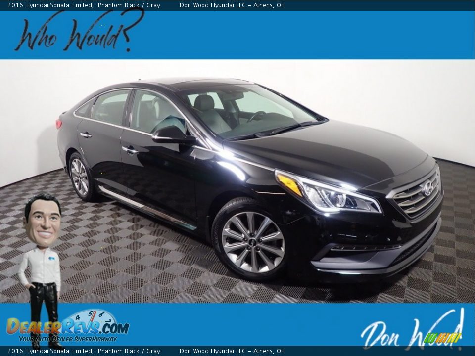 2016 Hyundai Sonata Limited Phantom Black / Gray Photo #1