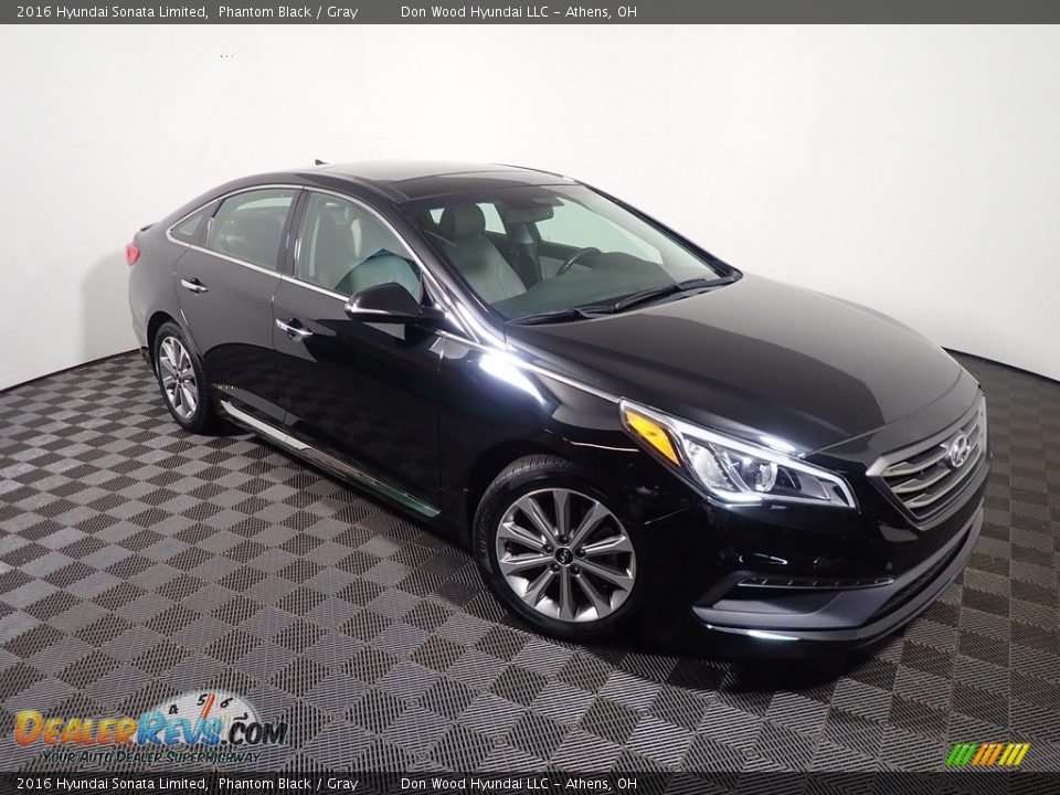 2016 Hyundai Sonata Limited Phantom Black / Gray Photo #5