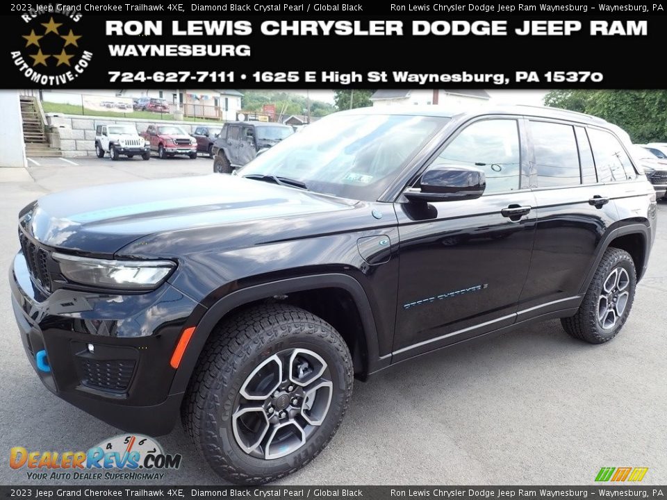 2023 Jeep Grand Cherokee Trailhawk 4XE Diamond Black Crystal Pearl / Global Black Photo #1