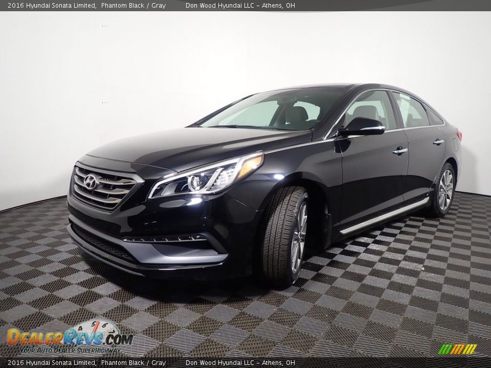 2016 Hyundai Sonata Limited Phantom Black / Gray Photo #9