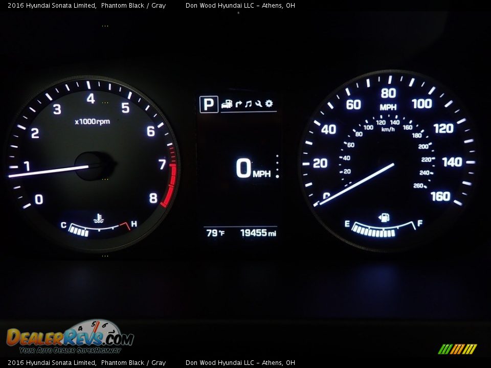 2016 Hyundai Sonata Limited Phantom Black / Gray Photo #25