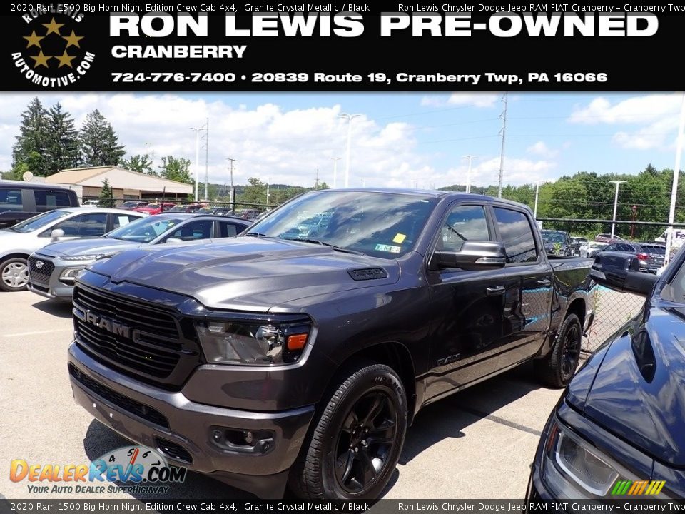 2020 Ram 1500 Big Horn Night Edition Crew Cab 4x4 Granite Crystal Metallic / Black Photo #1