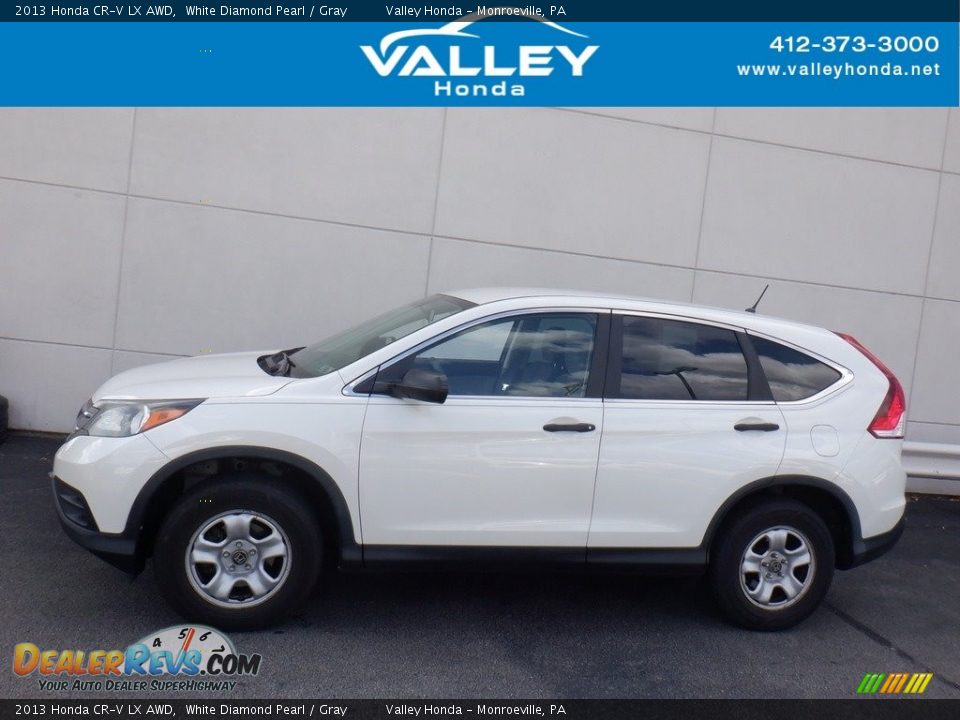 2013 Honda CR-V LX AWD White Diamond Pearl / Gray Photo #2