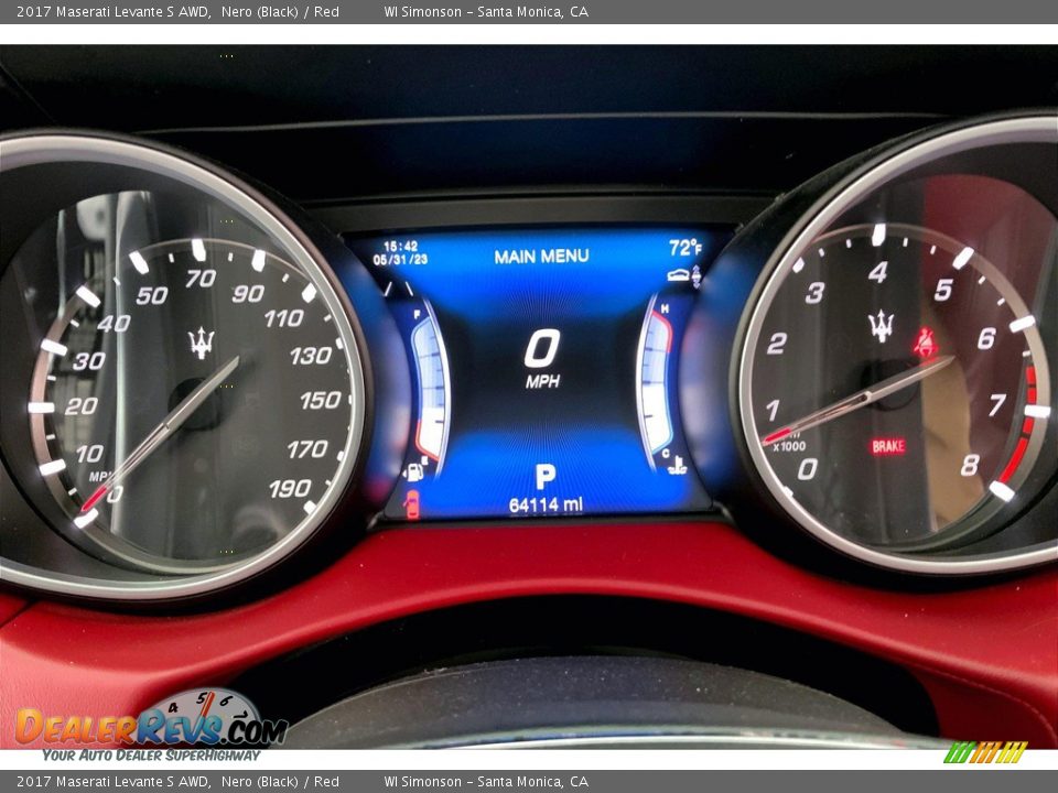 2017 Maserati Levante S AWD Gauges Photo #23