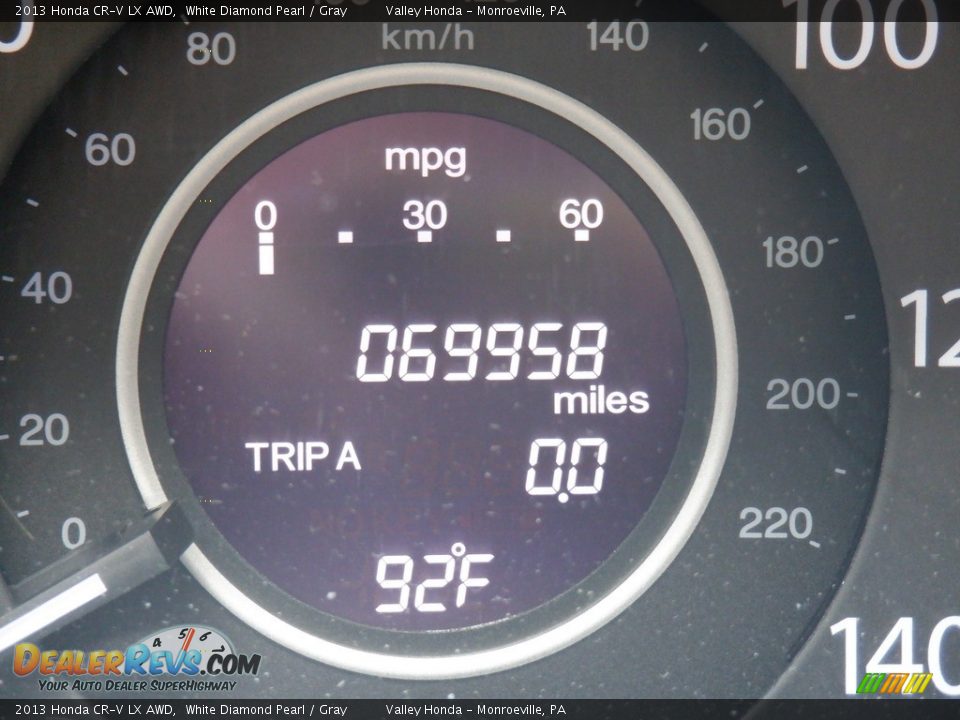2013 Honda CR-V LX AWD White Diamond Pearl / Gray Photo #29