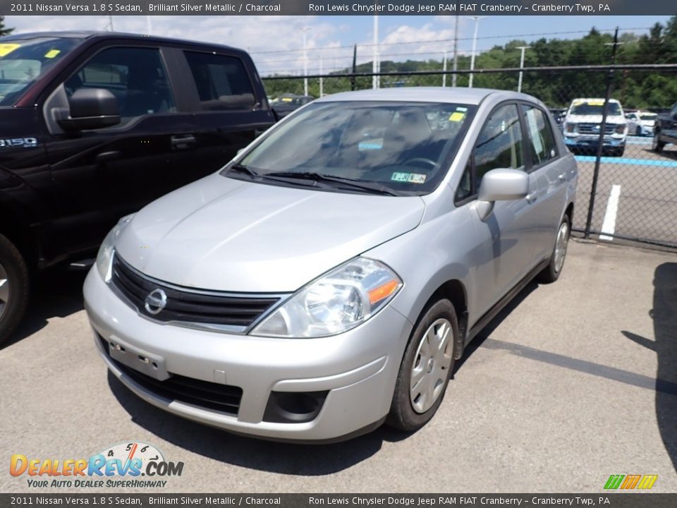 2011 Nissan Versa 1.8 S Sedan Brilliant Silver Metallic / Charcoal Photo #2