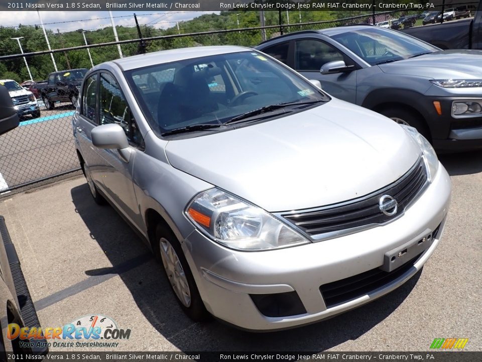 2011 Nissan Versa 1.8 S Sedan Brilliant Silver Metallic / Charcoal Photo #4