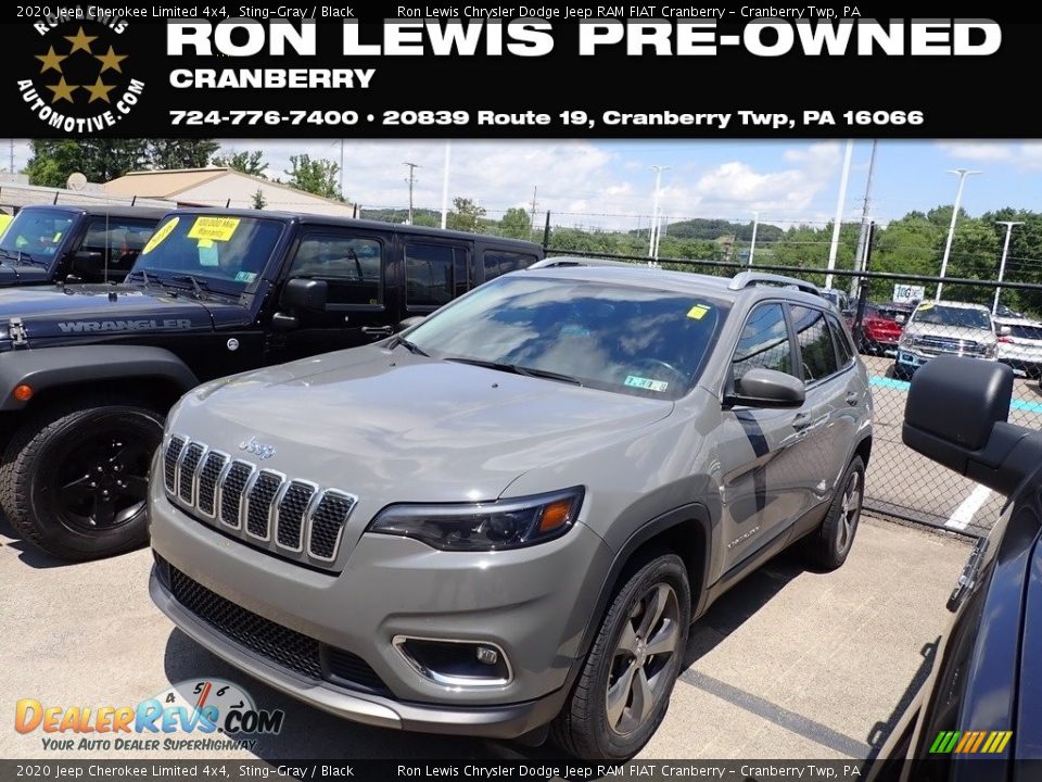 2020 Jeep Cherokee Limited 4x4 Sting-Gray / Black Photo #1