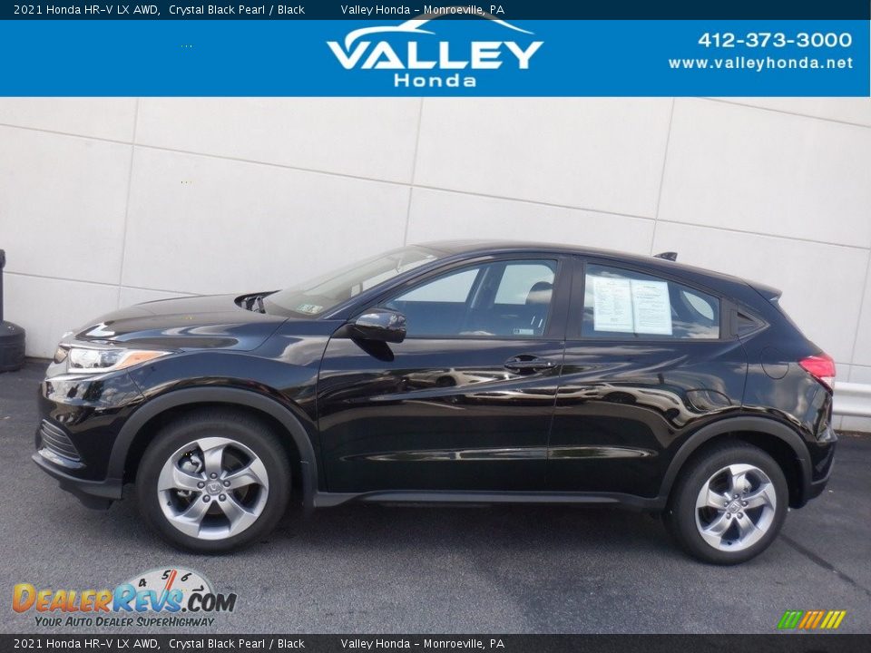 2021 Honda HR-V LX AWD Crystal Black Pearl / Black Photo #2