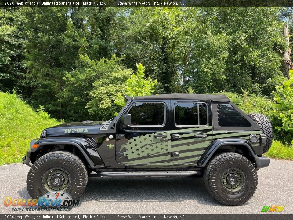 2020 Jeep Wrangler Unlimited Sahara 4x4 Black / Black Photo #1