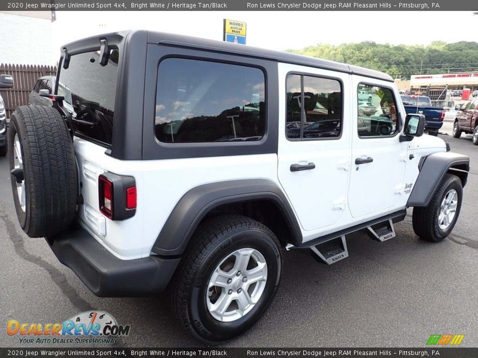 2020 Jeep Wrangler Unlimited Sport 4x4 Bright White / Heritage Tan/Black Photo #6