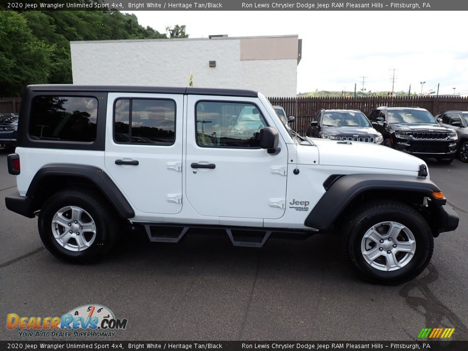 2020 Jeep Wrangler Unlimited Sport 4x4 Bright White / Heritage Tan/Black Photo #7