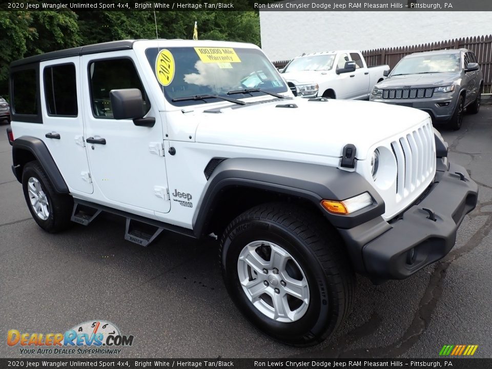 2020 Jeep Wrangler Unlimited Sport 4x4 Bright White / Heritage Tan/Black Photo #8