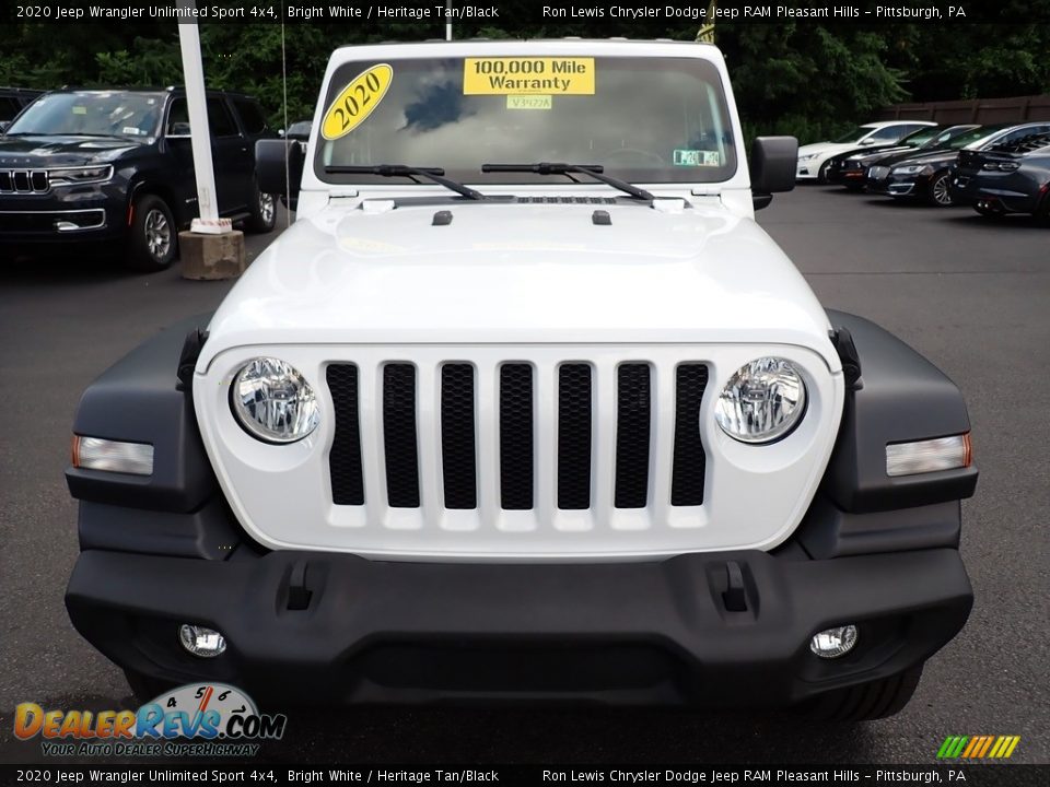 2020 Jeep Wrangler Unlimited Sport 4x4 Bright White / Heritage Tan/Black Photo #9