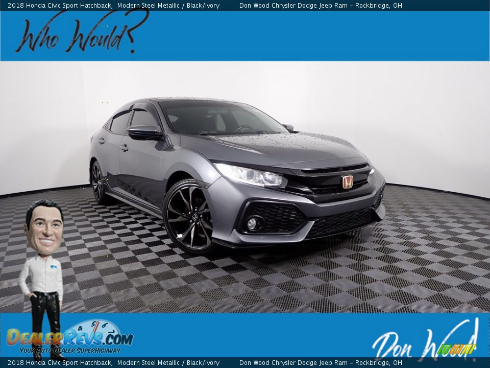 2018 Honda Civic Sport Hatchback Modern Steel Metallic / Black/Ivory Photo #1