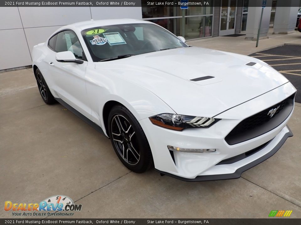 2021 Ford Mustang EcoBoost Premium Fastback Oxford White / Ebony Photo #3