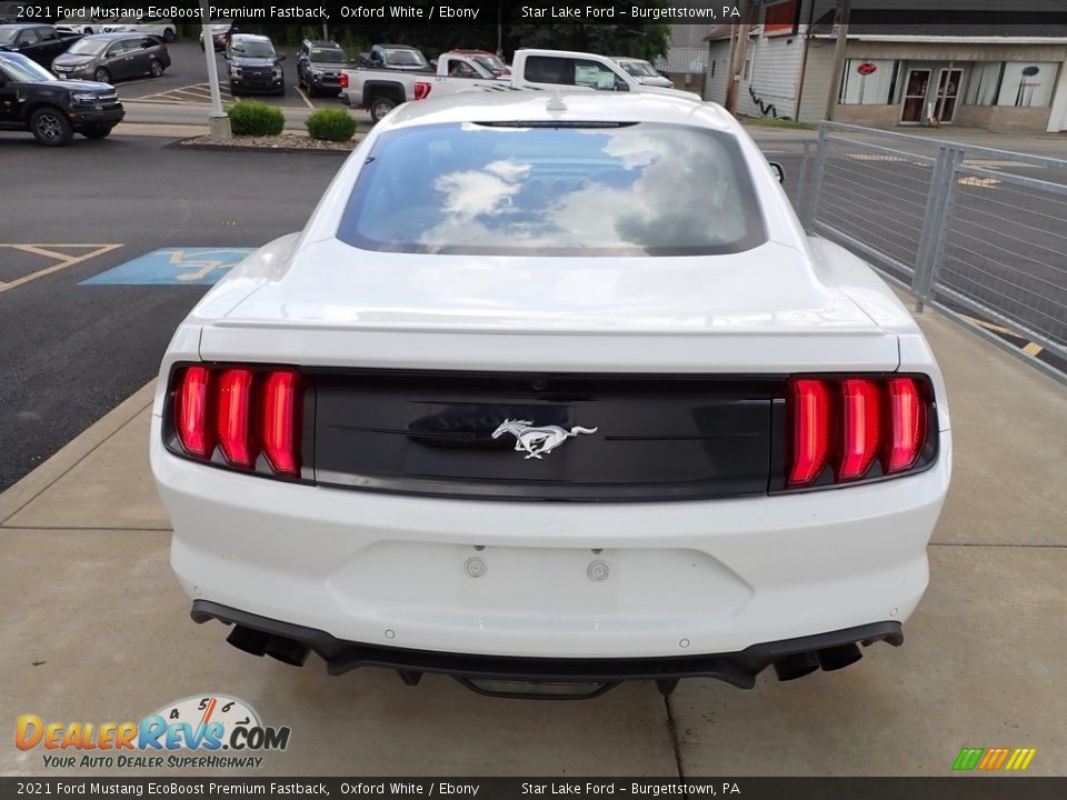 2021 Ford Mustang EcoBoost Premium Fastback Oxford White / Ebony Photo #5