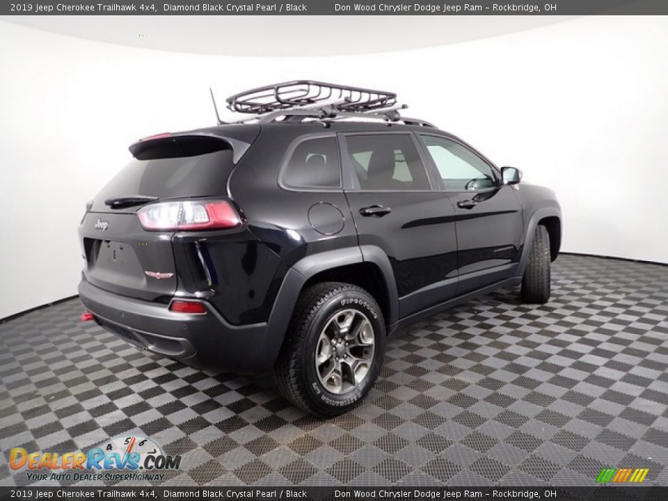 2019 Jeep Cherokee Trailhawk 4x4 Diamond Black Crystal Pearl / Black Photo #12