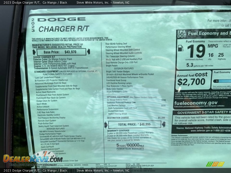 2023 Dodge Charger R/T Window Sticker Photo #27