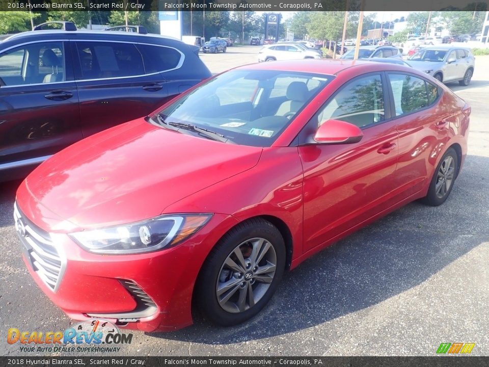 2018 Hyundai Elantra SEL Scarlet Red / Gray Photo #1