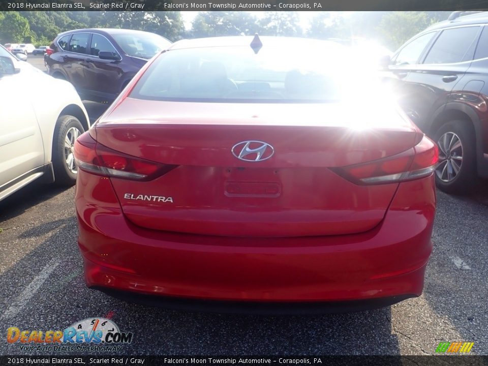 2018 Hyundai Elantra SEL Scarlet Red / Gray Photo #3