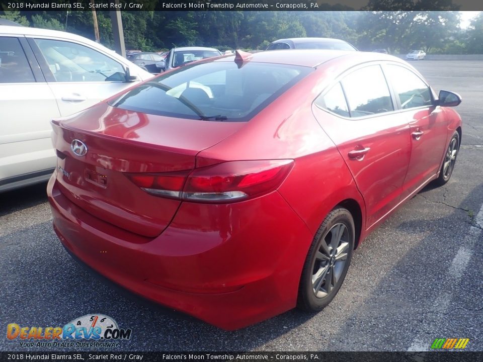 2018 Hyundai Elantra SEL Scarlet Red / Gray Photo #4