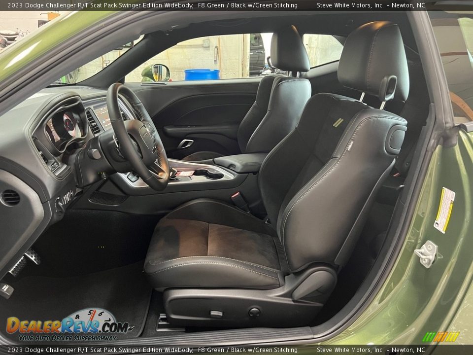 Black w/Green Stitching Interior - 2023 Dodge Challenger R/T Scat Pack Swinger Edition Widebody Photo #12