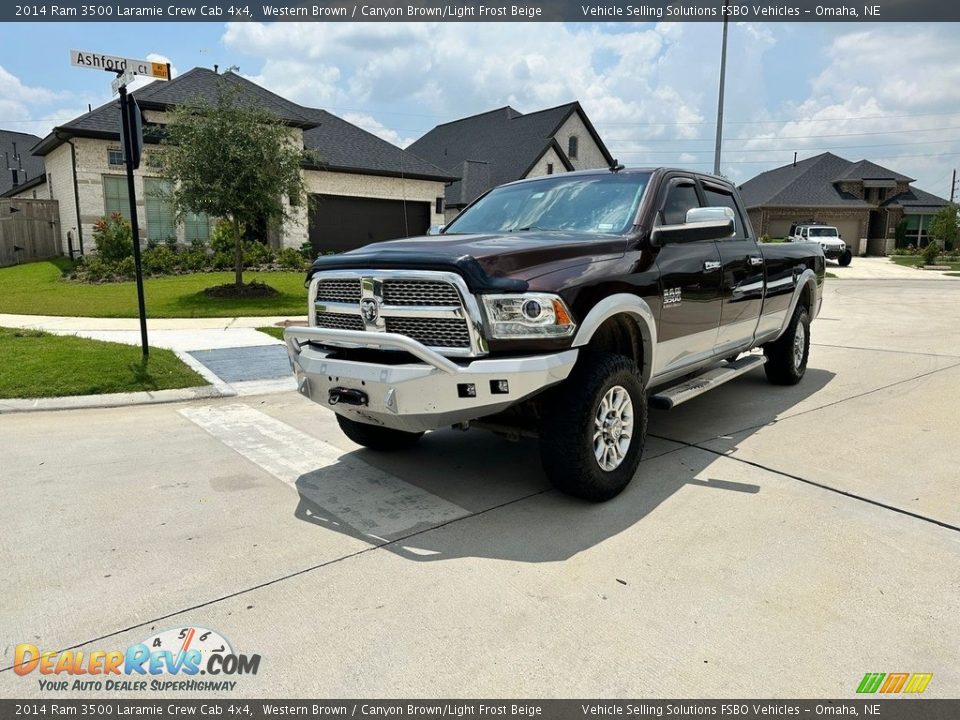 2014 Ram 3500 Laramie Crew Cab 4x4 Western Brown / Canyon Brown/Light Frost Beige Photo #1