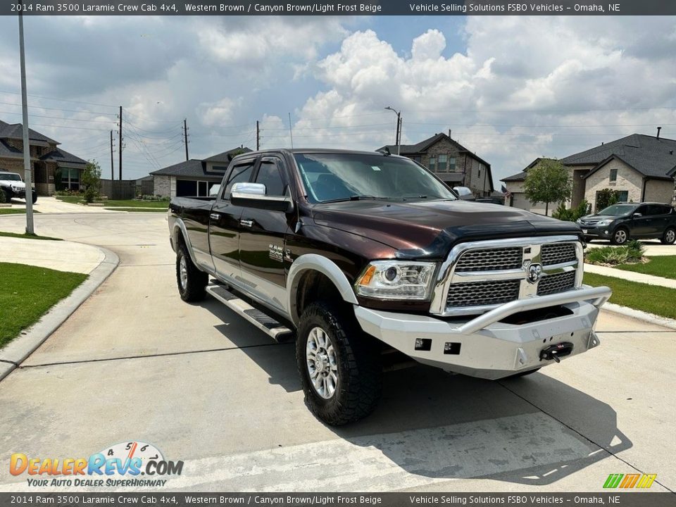 2014 Ram 3500 Laramie Crew Cab 4x4 Western Brown / Canyon Brown/Light Frost Beige Photo #11