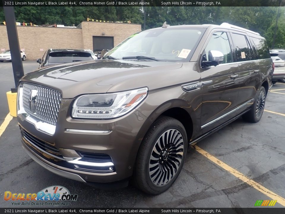 Front 3/4 View of 2021 Lincoln Navigator L Black Label 4x4 Photo #1