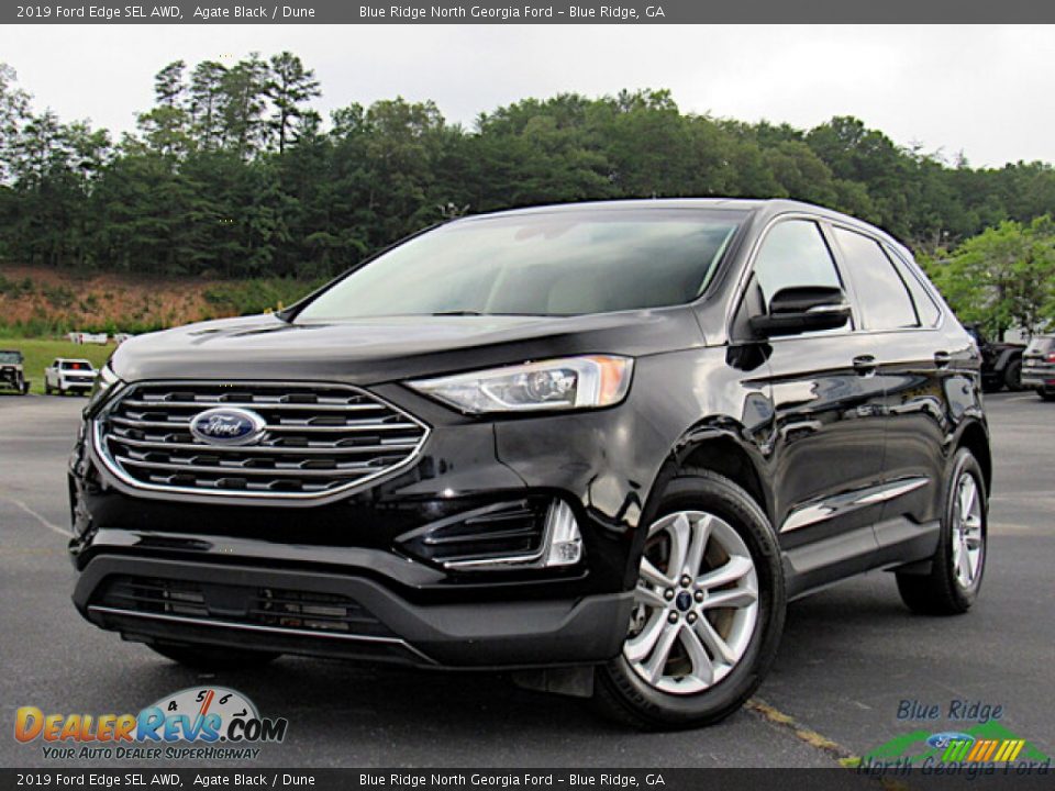 2019 Ford Edge SEL AWD Agate Black / Dune Photo #1