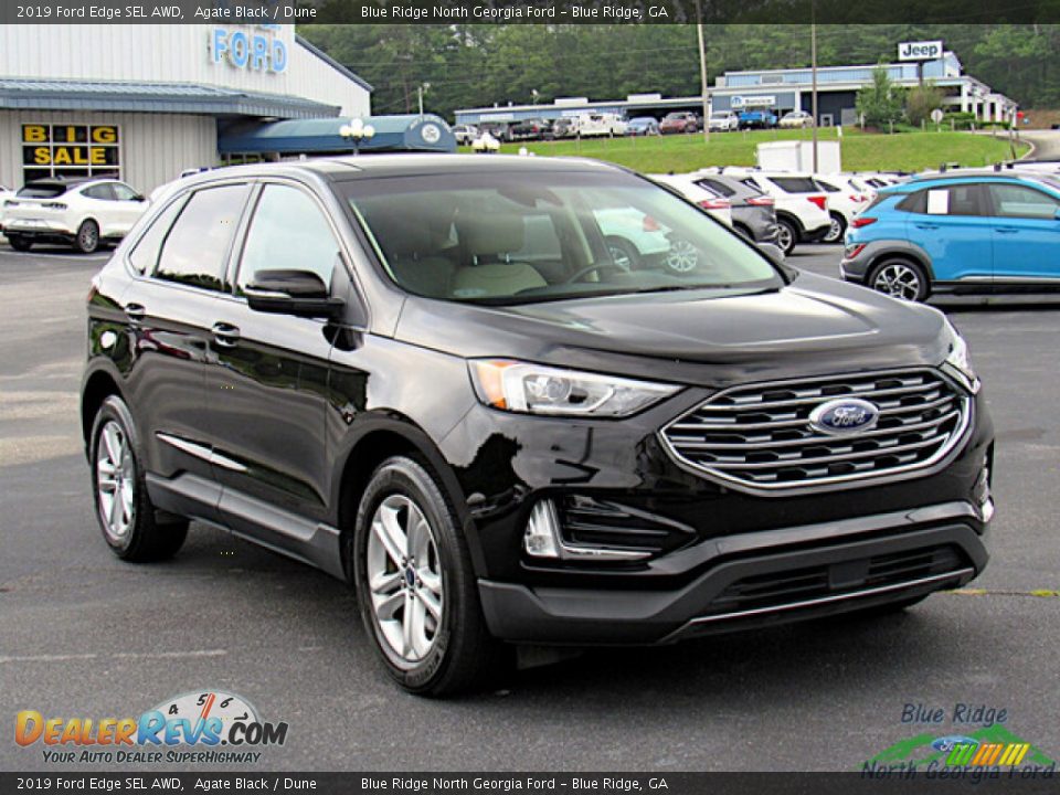 2019 Ford Edge SEL AWD Agate Black / Dune Photo #7