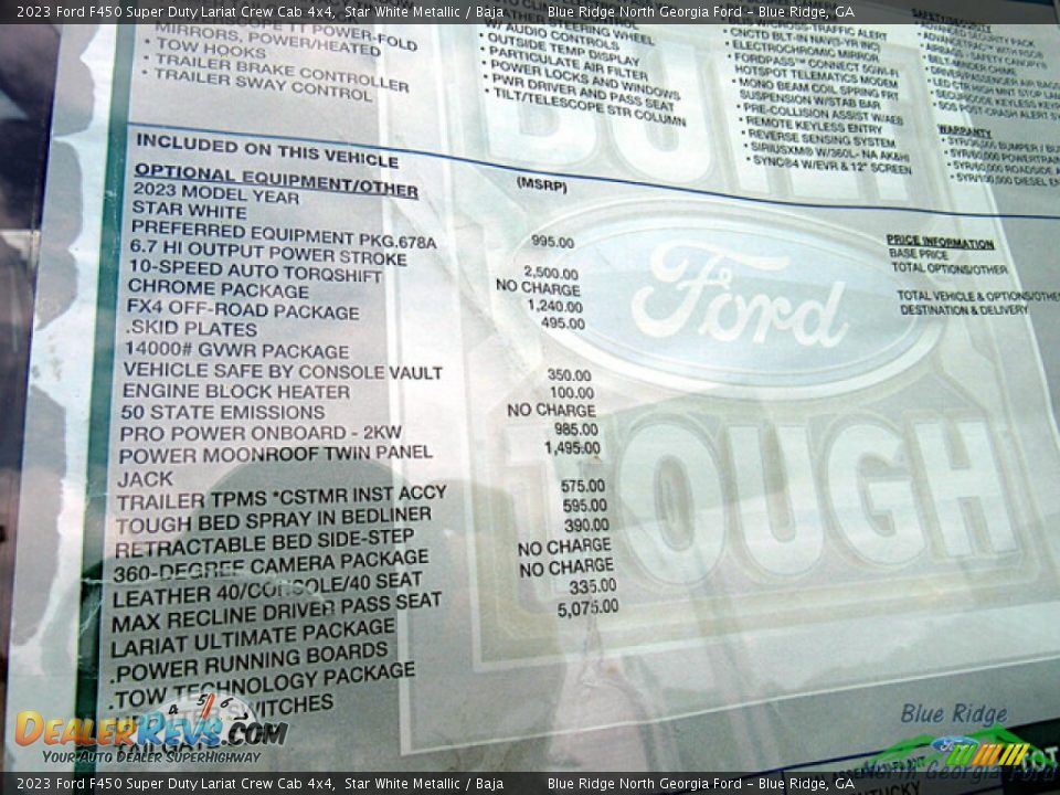2023 Ford F450 Super Duty Lariat Crew Cab 4x4 Star White Metallic / Baja Photo #27