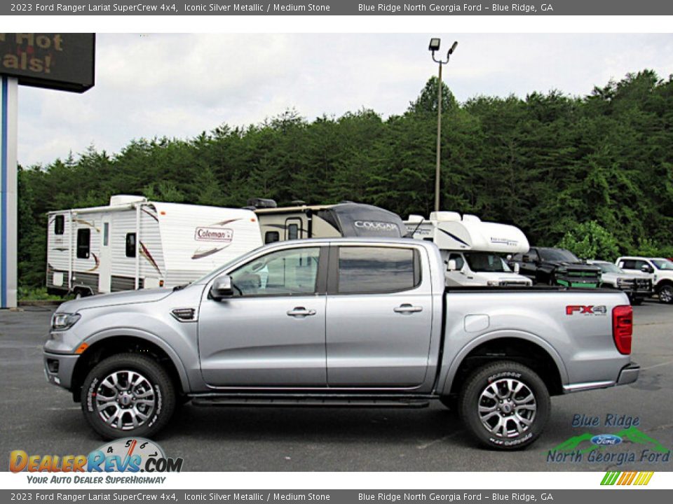 2023 Ford Ranger Lariat SuperCrew 4x4 Iconic Silver Metallic / Medium Stone Photo #2