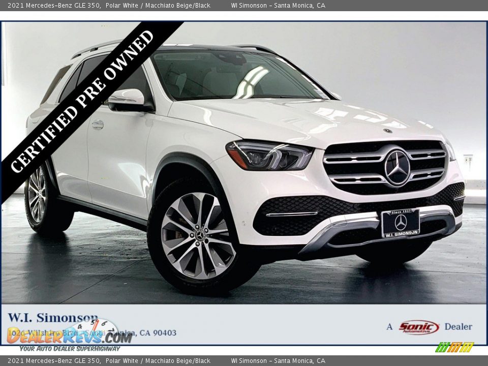 2021 Mercedes-Benz GLE 350 Polar White / Macchiato Beige/Black Photo #1