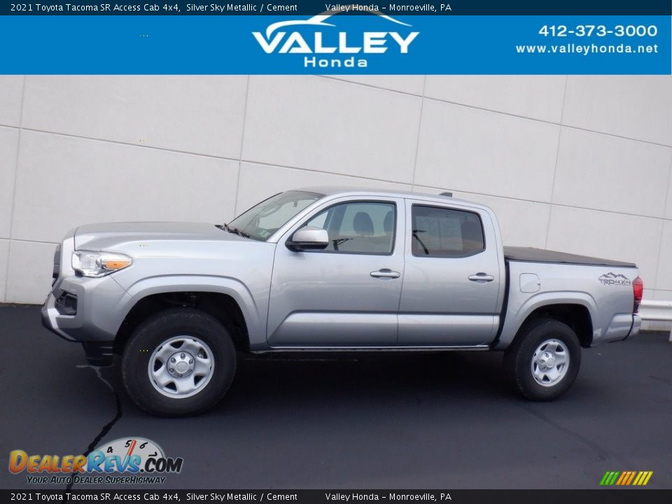 2021 Toyota Tacoma SR Access Cab 4x4 Silver Sky Metallic / Cement Photo #2