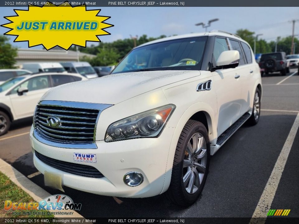 2012 Infiniti QX 56 4WD Moonlight White / Wheat Photo #1