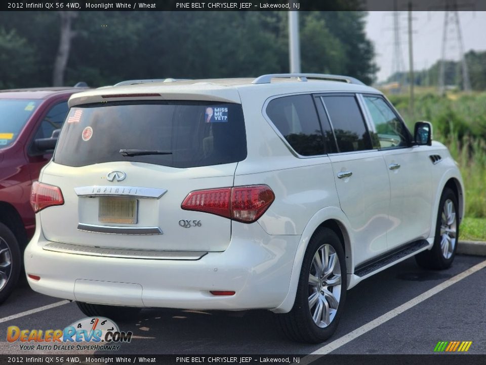 2012 Infiniti QX 56 4WD Moonlight White / Wheat Photo #3