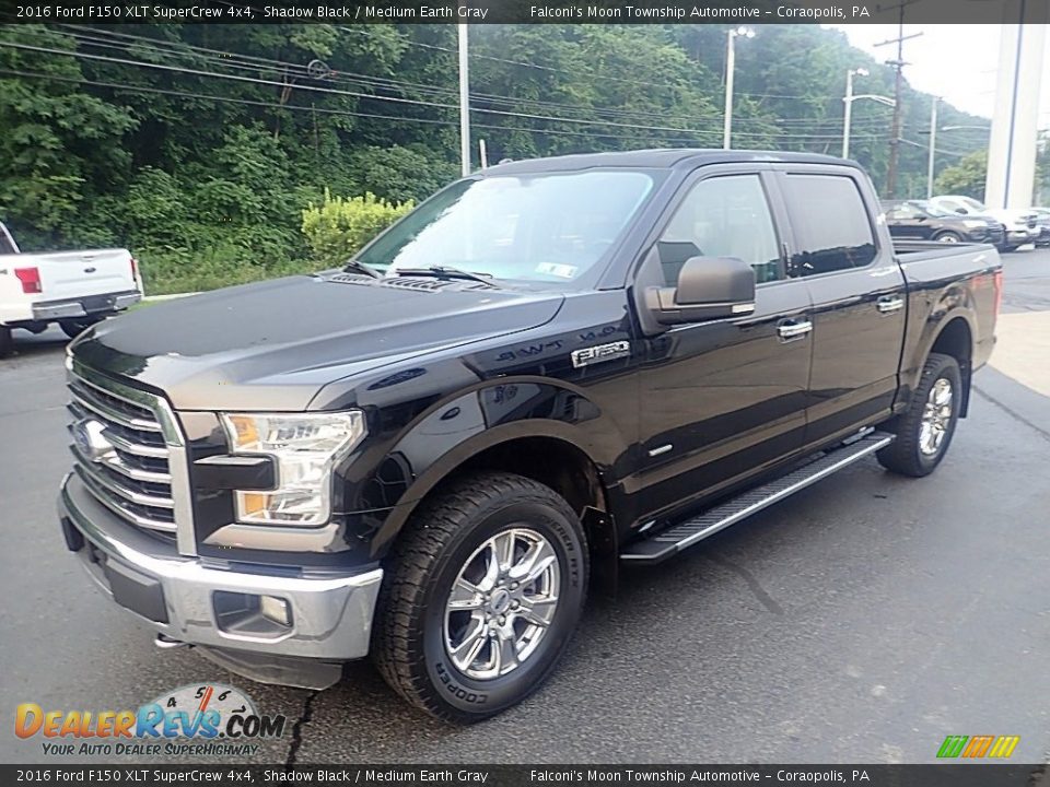 2016 Ford F150 XLT SuperCrew 4x4 Shadow Black / Medium Earth Gray Photo #7